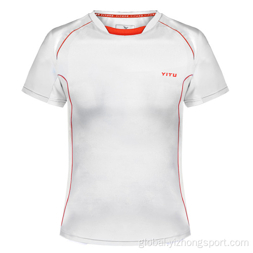 Polyester T Shirts Custom Printing Men's Moisture Wicking Dry Fit T Shirt White Manufactory